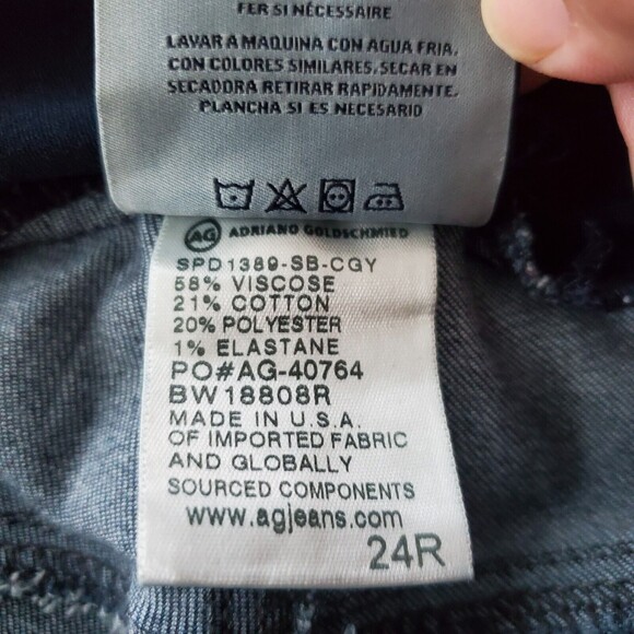 AG Adriano Goldschmied Jeans 24 Blue Maternity Skinny Full Panel Stretchy - Picture 6 of 9